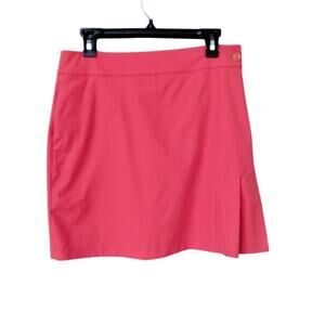 E P PRO Golf Tennis Skort Coral Red Pleats Pockets Size 4 Polyester Coolmax